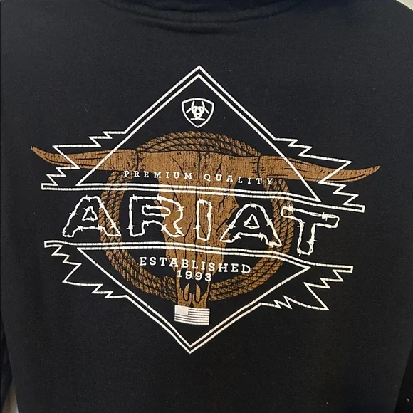 Ariat boys black hoodie size medium - Picture 2 of 4